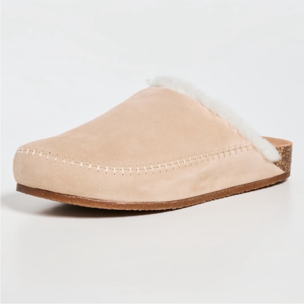 Jenni Kayne Shearling Lined Suede Clogs sz 38